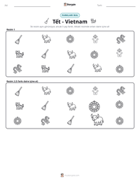 Tết - Vietnam yazdırılabilir çalışma sayfası önizlemesi