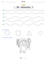 Vista previa de la hoja de trabajo imprimible de Tết - Vietnamita