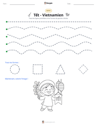 Aperçu de la feuille de travail imprimable Tết - Vietnamien