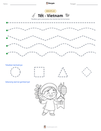 Prabaca lembar kerja cetak Tết - Vietnam