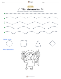 Prévia da folha de atividades imprimível Tết - Vietnamita