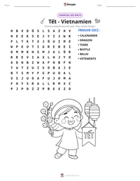 Aperçu de la feuille de travail imprimable Tết - Vietnamien