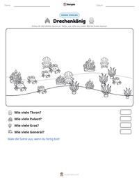 Drachenkönig druckbare Arbeitsblatt Vorschau