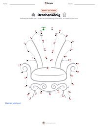 Drachenkönig druckbare Arbeitsblatt Vorschau