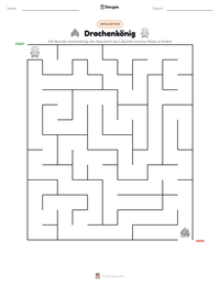 Drachenkönig druckbare Arbeitsblatt Vorschau