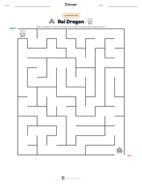 Aperçu de la feuille de travail imprimable Roi Dragon