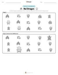 Aperçu de la feuille de travail imprimable Roi Dragon