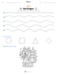 Aperçu de la feuille de travail imprimable Roi Dragon