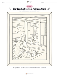 Die Geschichte vom Prinzen Genji druckbare Arbeitsblatt Vorschau