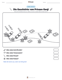 Die Geschichte vom Prinzen Genji druckbare Arbeitsblatt Vorschau