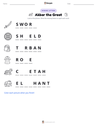 Akbar the Great printable worksheet preview