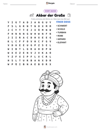 Akbar der Große druckbare Arbeitsblatt Vorschau
