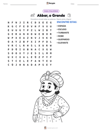 Prévia da folha de atividades imprimível Akbar, o Grande