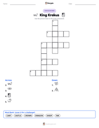 King Krakus printable worksheet preview