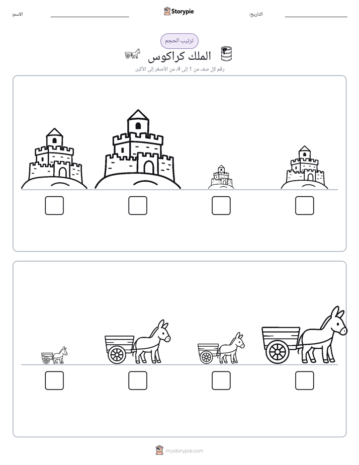 ترتيب الحجم