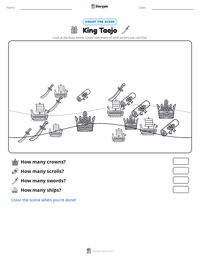 King Taejo printable worksheet preview