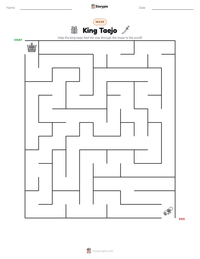 King Taejo printable worksheet preview