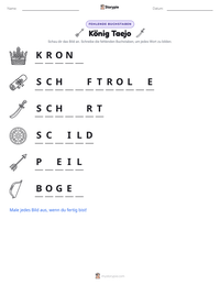 König Taejo druckbare Arbeitsblatt Vorschau