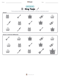 King Taejo printable worksheet preview