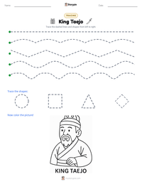 King Taejo printable worksheet preview