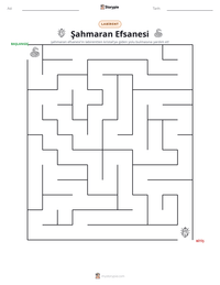 Şahmaran Efsanesi yazdırılabilir çalışma sayfası önizlemesi