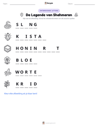 De Legende van Shahmaran afdrukbare werkblad voorbeeld