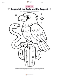 Legend of the Eagle and the Serpent printable worksheet preview