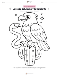 Vista previa de la hoja de trabajo imprimible de Leyenda del Águila y la Serpiente