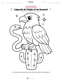 Aperçu de la feuille de travail imprimable Légende de l'Aigle et du Serpent