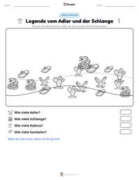 Legende vom Adler und der Schlange druckbare Arbeitsblatt Vorschau