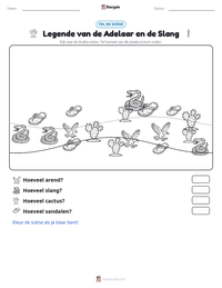 Legende van de Adelaar en de Slang afdrukbare werkblad voorbeeld