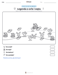 Podgląd drukowalnego arkusza ćwiczeń Legenda o orle i wężu