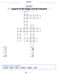 Legend of the Eagle and the Serpent printable worksheet preview