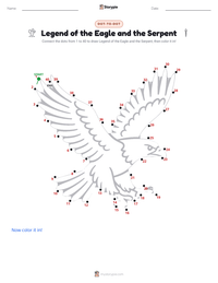 Legend of the Eagle and the Serpent printable worksheet preview
