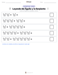 Vista previa de la hoja de trabajo imprimible de Leyenda del Águila y la Serpiente