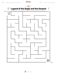 Legend of the Eagle and the Serpent printable worksheet preview