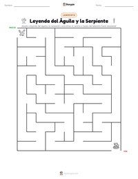 Vista previa de la hoja de trabajo imprimible de Leyenda del Águila y la Serpiente
