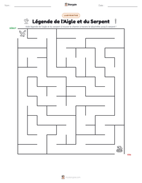 Aperçu de la feuille de travail imprimable Légende de l'Aigle et du Serpent
