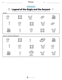 Legend of the Eagle and the Serpent printable worksheet preview