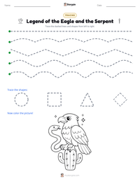 Legend of the Eagle and the Serpent printable worksheet preview