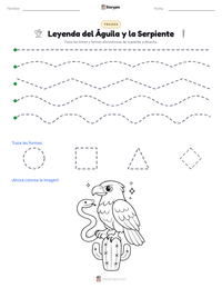 Vista previa de la hoja de trabajo imprimible de Leyenda del Águila y la Serpiente