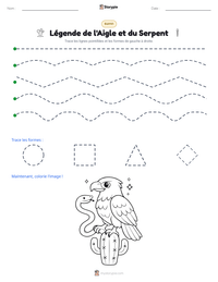 Aperçu de la feuille de travail imprimable Légende de l'Aigle et du Serpent