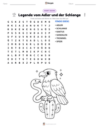 Legende vom Adler und der Schlange druckbare Arbeitsblatt Vorschau