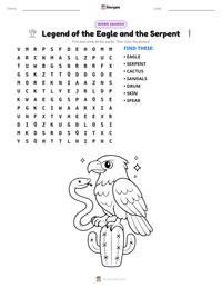 Legend of the Eagle and the Serpent printable worksheet preview