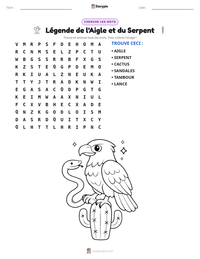 Aperçu de la feuille de travail imprimable Légende de l'Aigle et du Serpent
