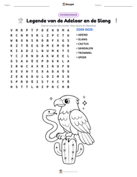 Legende van de Adelaar en de Slang afdrukbare werkblad voorbeeld