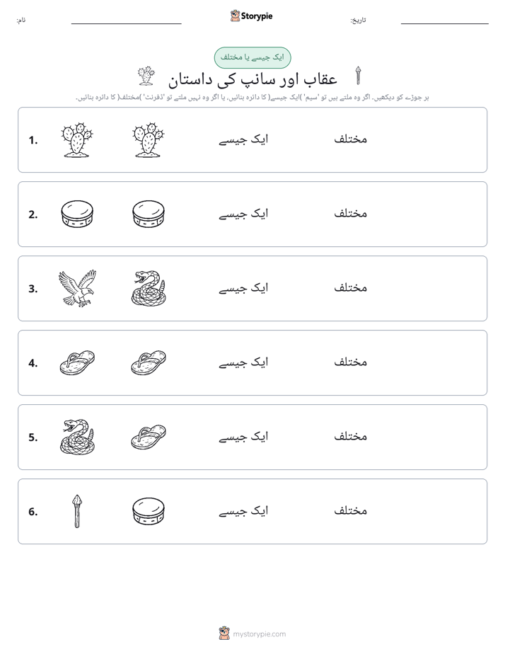 ایک جیسا یا مختلف