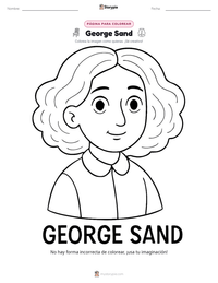 Vista previa de la hoja de trabajo imprimible de George Sand