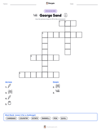 George Sand printable worksheet preview