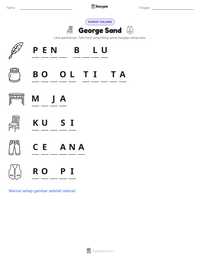 Prabaca lembar kerja cetak George Sand